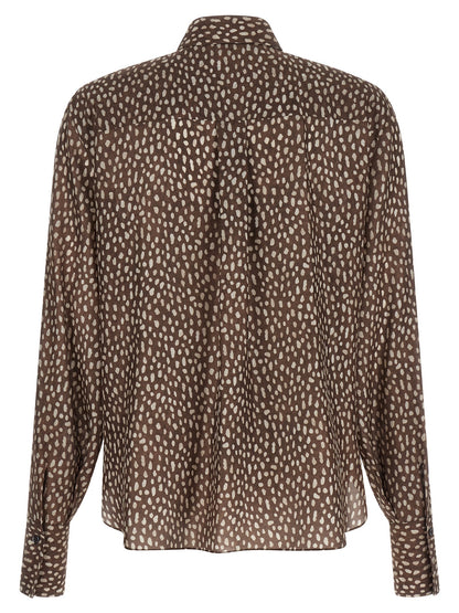 Brunello Cucinelli Brown Silk Blouse