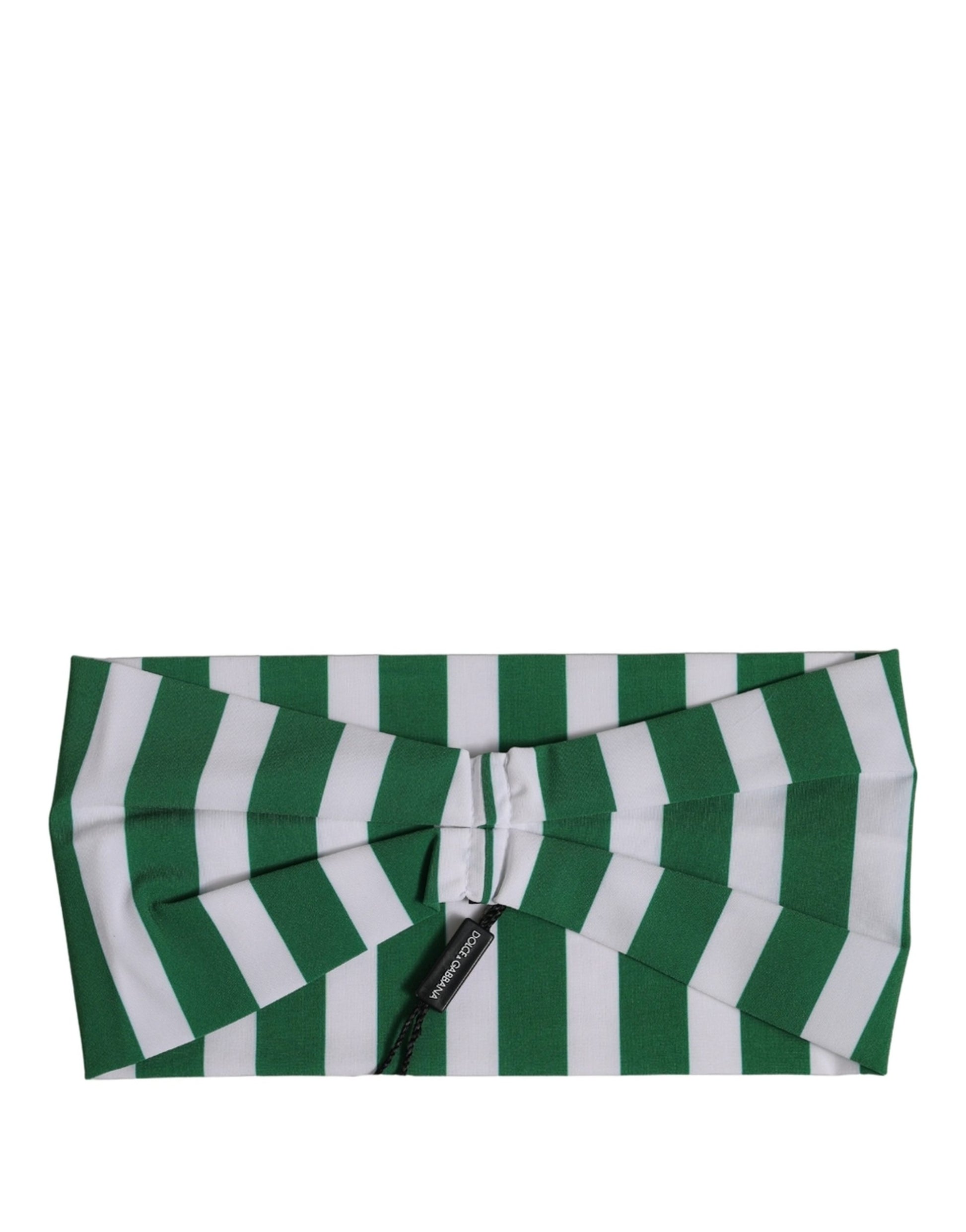 Dolce & Gabbana Green White Stripes Nylon Head Wrap One Size Headband