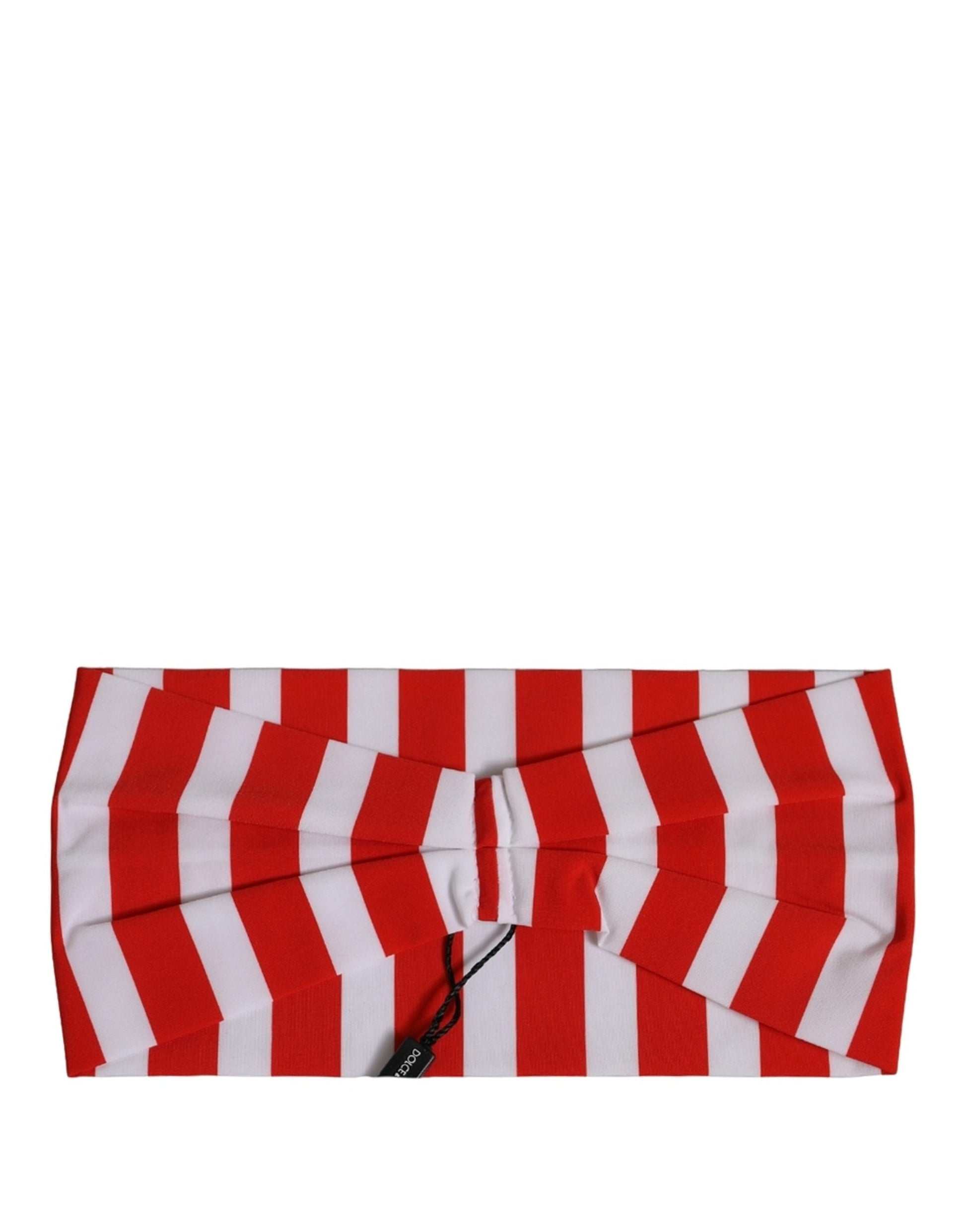 Dolce & Gabbana Red White Stripes Nylon Head Wrap One Size Headband