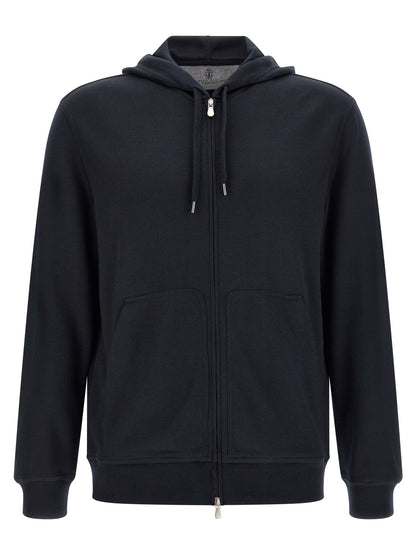 Brunello Cucinelli Blue Cashmere Sweatshirt