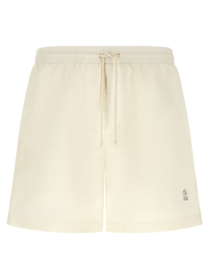 Brunello Cucinelli White Polyester Swim Shorts
