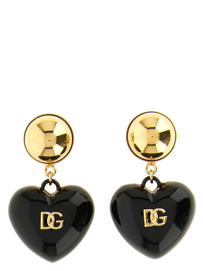 Dolce & Gabbana Black Brass Earrings