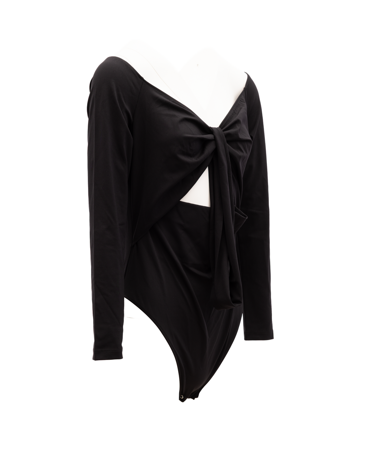 Alexander McQueen Black Cotton Top with White Collar and Knot Detail