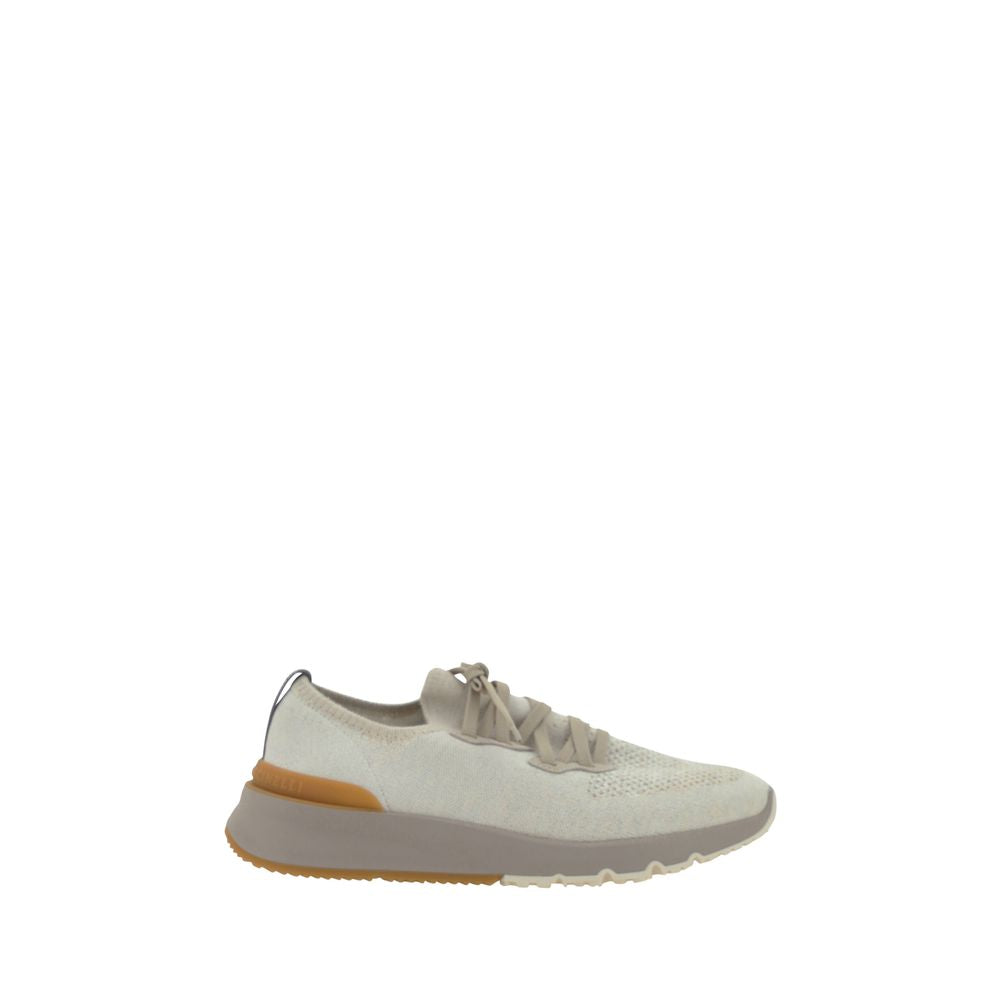 Brunello Cucinelli White Cotton Athletic Sneakers - EU40/US7