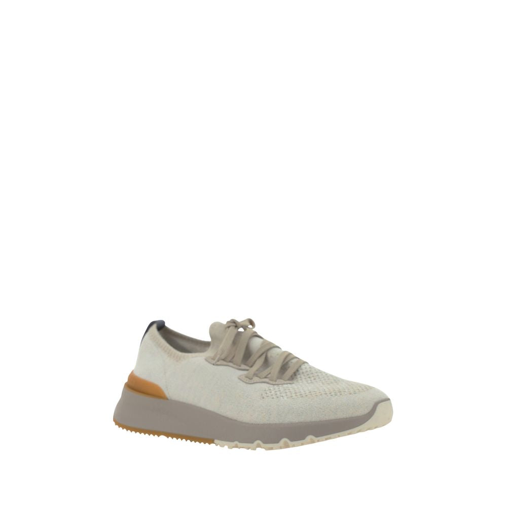 Brunello Cucinelli White Cotton Athletic Sneakers - EU40/US7