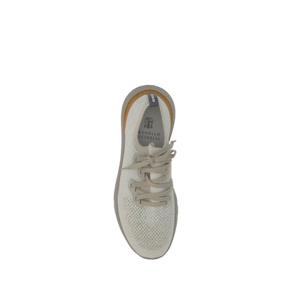 Brunello Cucinelli White Cotton Athletic Sneakers - EU40/US7