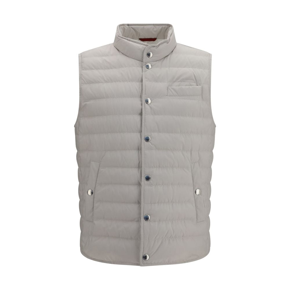 Brunello Cucinelli White Polyester Sleeveless Jacket