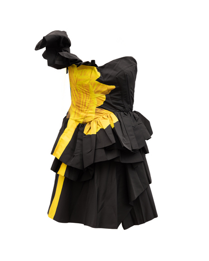 Alexander McQueen Black Dress with Yellow Details