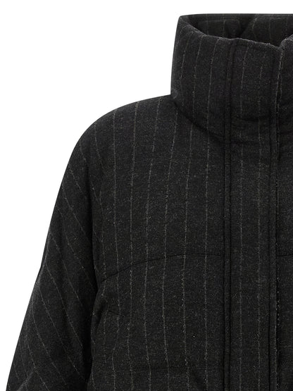 Brunello Cucinelli Gray Virgin Wool Full-Length Jacket