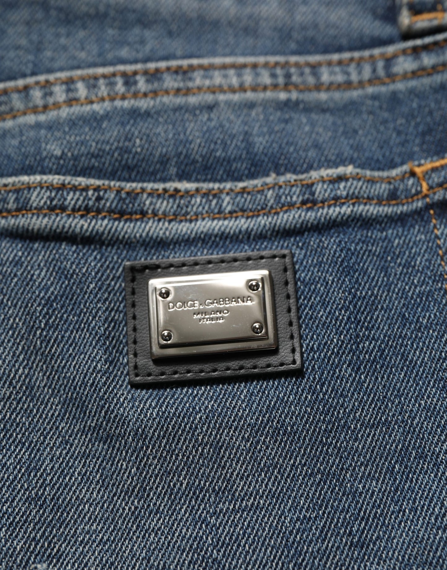 Dolce & Gabbana Blue Cotton Stretch Skinny Denim Trouser Jeans