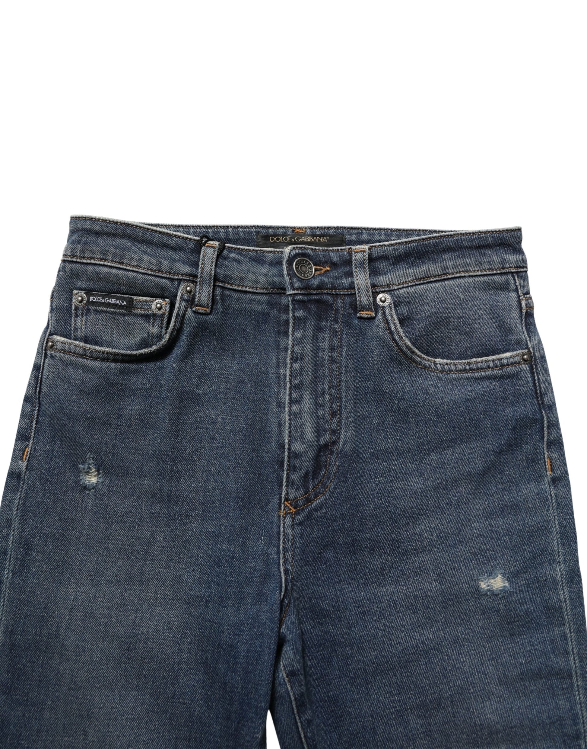 Dolce & Gabbana Blue Cotton Stretch Skinny Denim Trouser Jeans