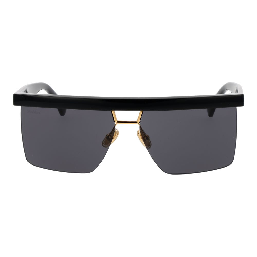 Max Mara Women’s Sunglasses – Black Half-Rim Frame with Grey Lenses, 60mm