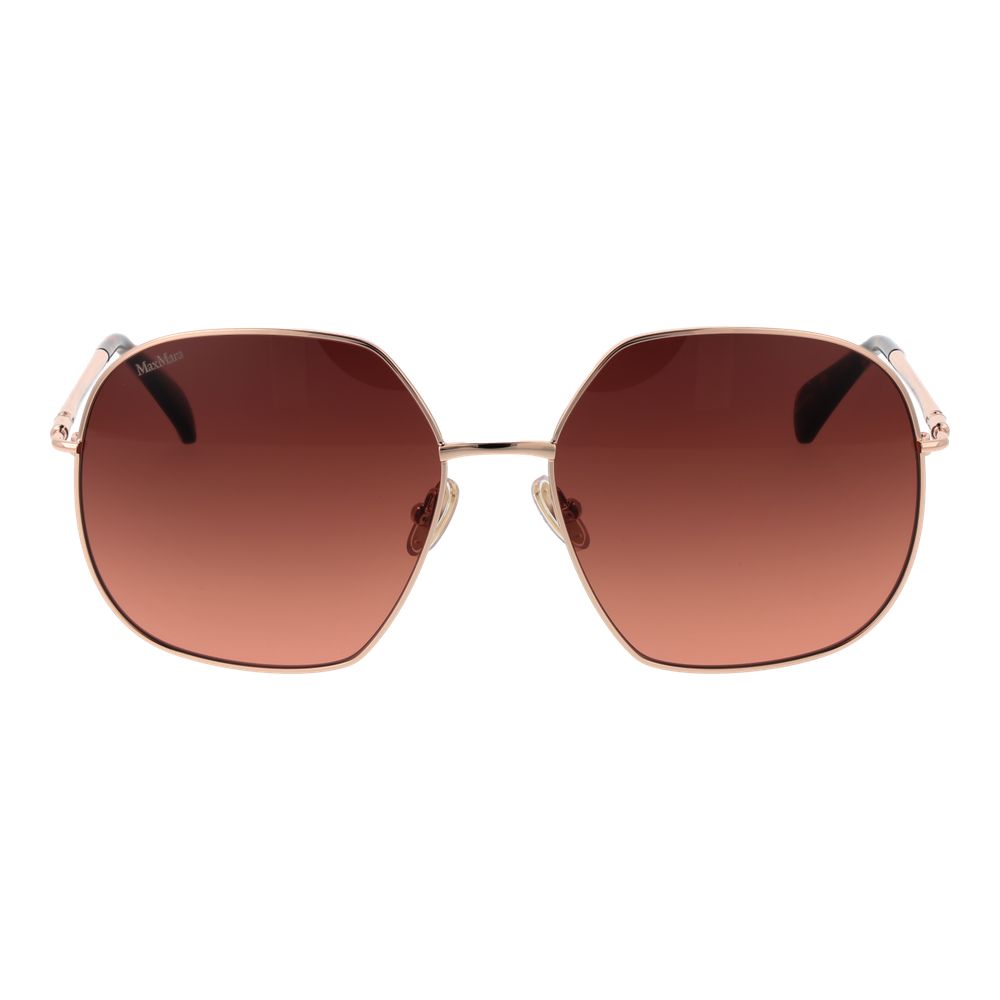 Max Mara Women’s Rose Gold Sunglasses – Full-Rim Frame with Pink Gradient Lenses, 60mm