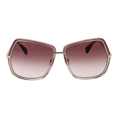Max Mara Women's Sunglasses – Gold Full-Rim Frame with Pink Gradient Lenses, 61mm