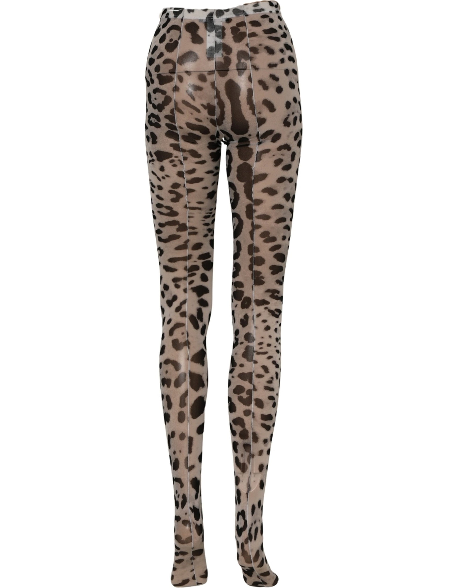 Dolce & Gabbana Gray Leopard Nylon Tights Stocking Pantyhose Socks
