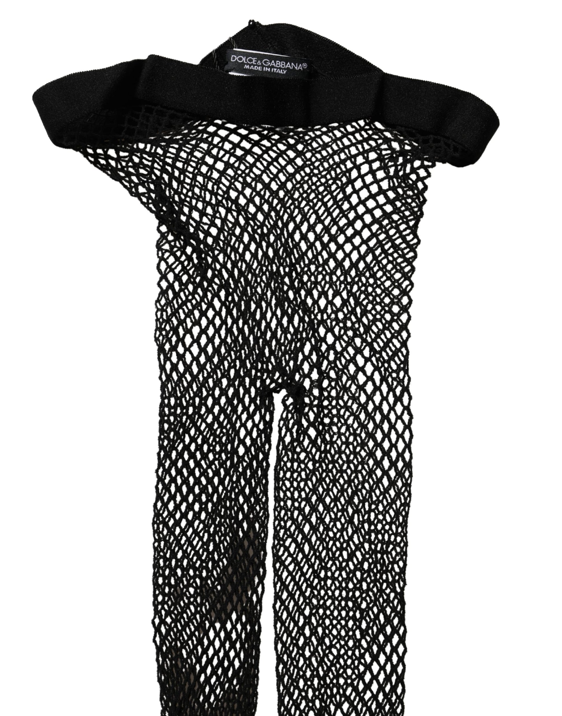 Dolce & Gabbana Black Fishnet Nylon Tights Stocking Pantyhose Socks