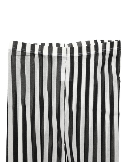 Dolce & Gabbana Black White Stripes Tights Stocking Pantyhose Socks