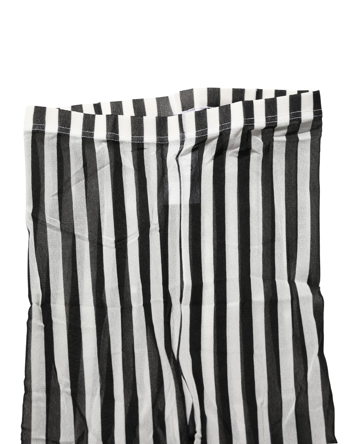 Dolce & Gabbana Black White Stripes Tights Stocking Pantyhose Socks