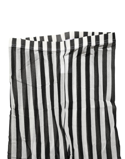 Dolce & Gabbana Black White Stripes Tights Stocking Pantyhose Socks
