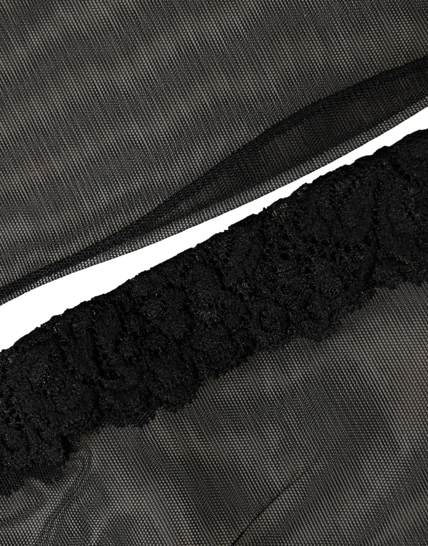 Dolce & Gabbana Black Nylon Mesh Sheer Calf Long Accessory Socks