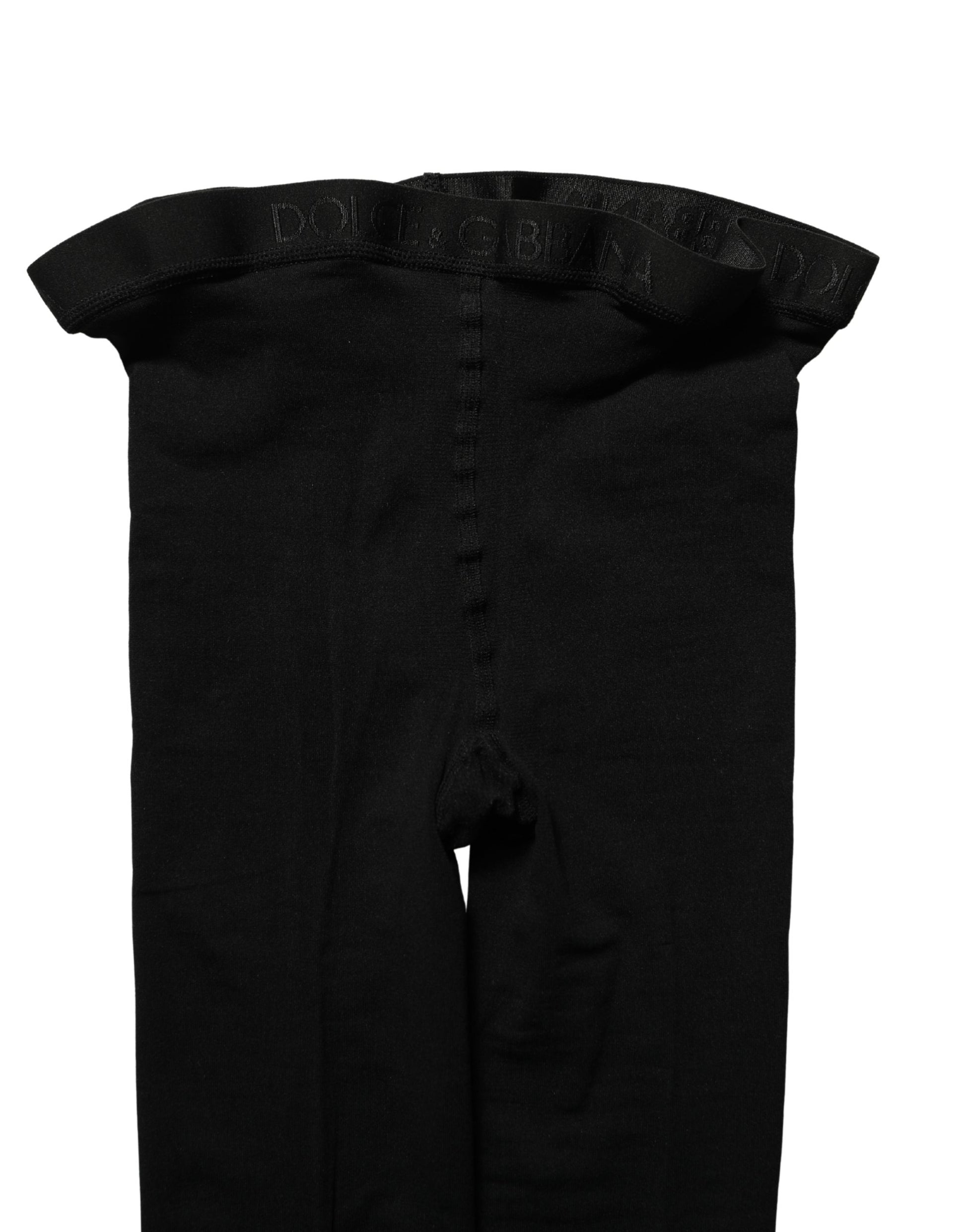 Dolce & Gabbana Black Nylon Tights Stockings Pantyhose Socks
