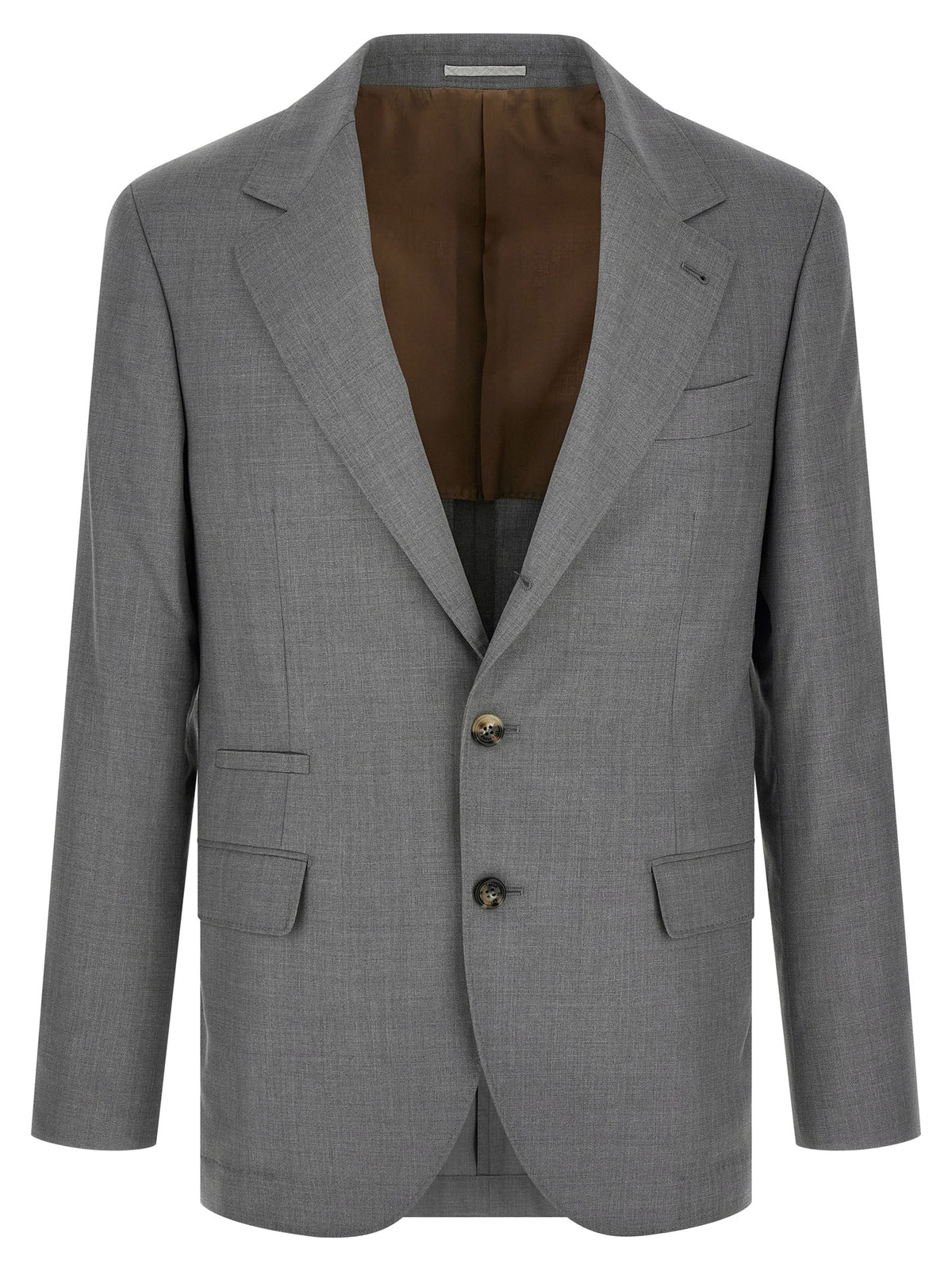 Brunello Cucinelli Gray Virgin Wool Blazer - XXL