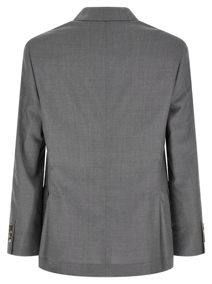 Brunello Cucinelli Gray Virgin Wool Blazer - XXL