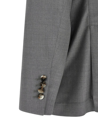 Brunello Cucinelli Gray Virgin Wool Blazer - XXL