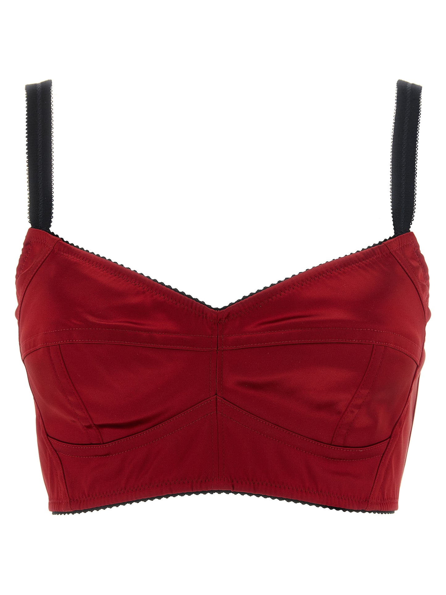 Dolce & Gabbana Red Acetate Bustier Tank Top IT42