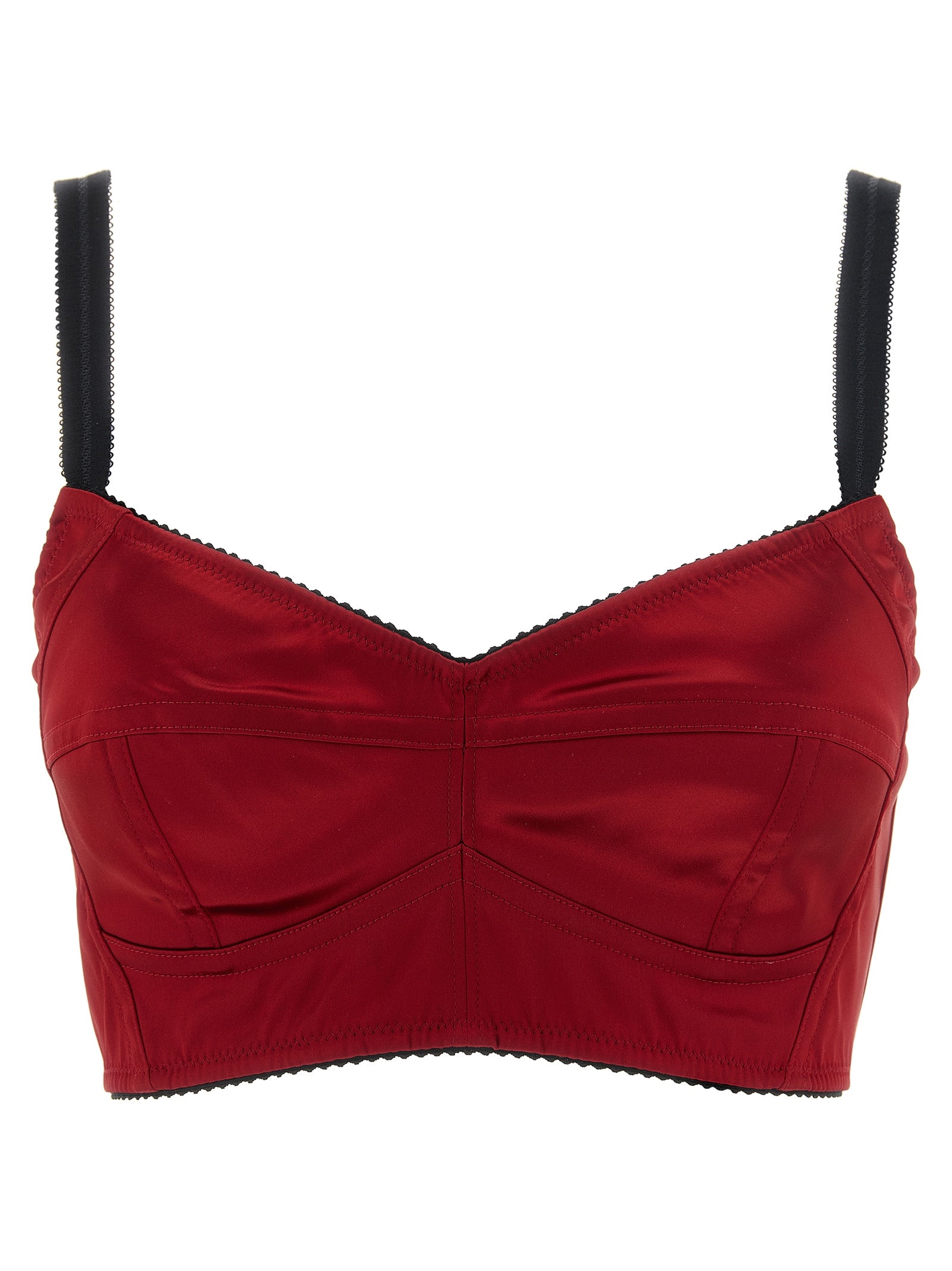 Dolce & Gabbana Red Acetate Bustier Tank Top IT42