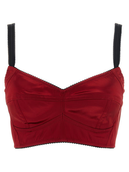 Dolce & Gabbana Red Acetate Bustier Tank Top IT42