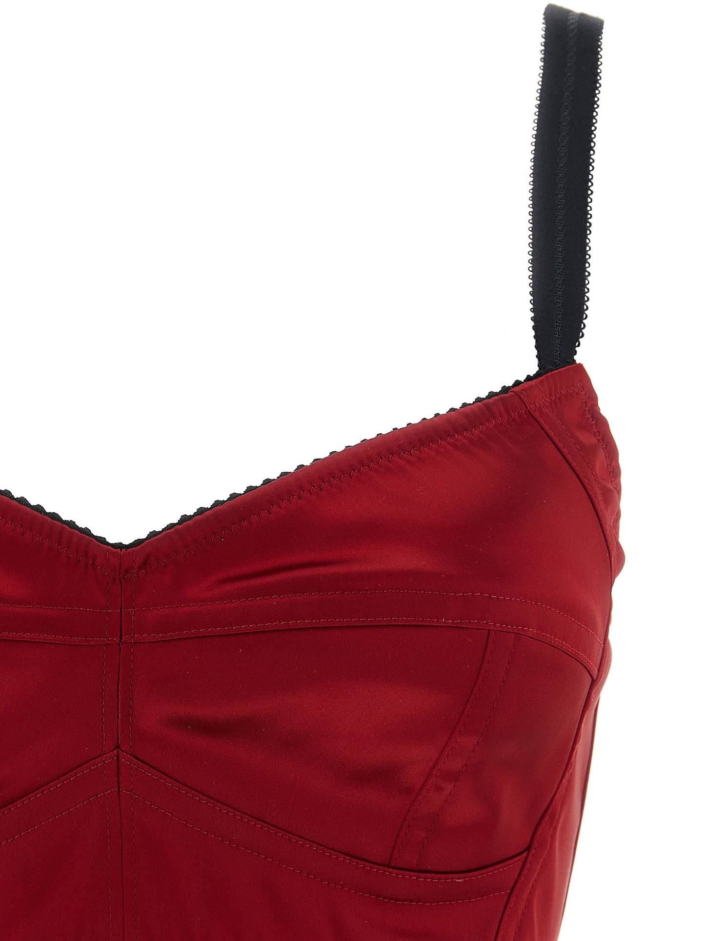 Dolce & Gabbana Red Acetate Bustier Tank Top IT42