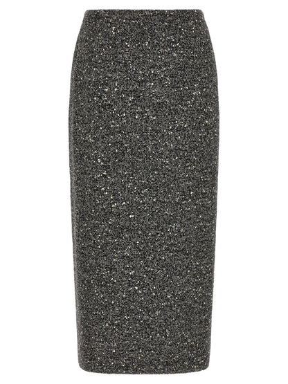 Valentino Garavani Bicolor Virgin Wool Midi Skirt