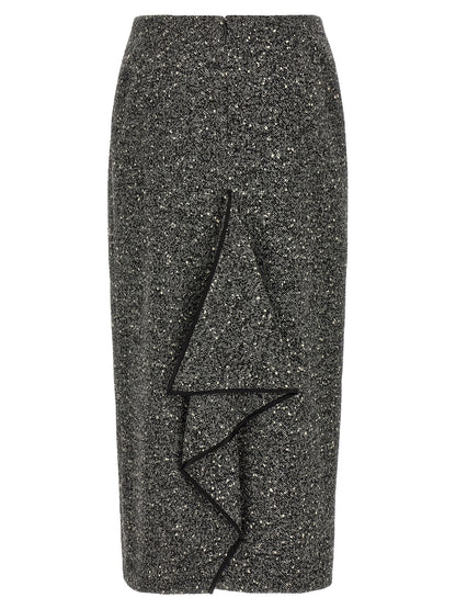 Valentino Garavani Bicolor Virgin Wool Midi Skirt