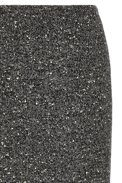 Valentino Garavani Bicolor Virgin Wool Midi Skirt
