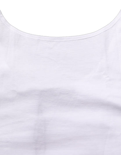 Dolce & Gabbana White Cotton Sleeveless Cropped Tank Top