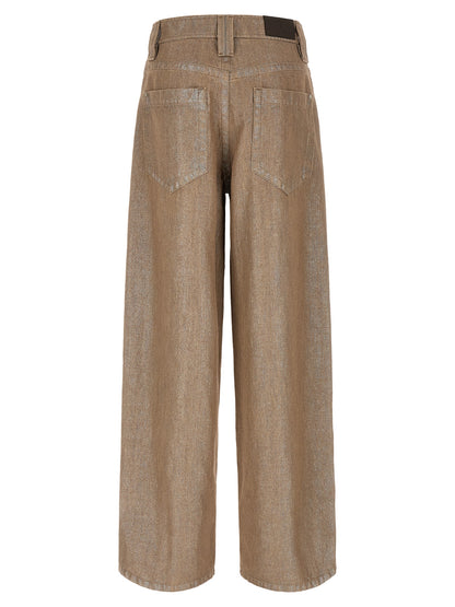 Brunello Cucinelli Beige Cotton Relaxed Fit Jeans