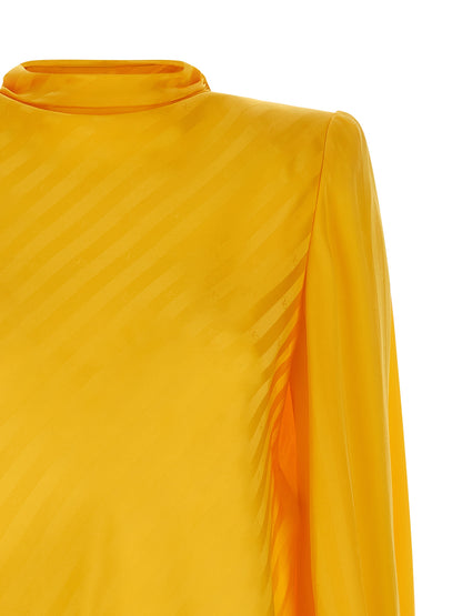 Valentino Garavani Bicolor Silk Blouse in Yellow