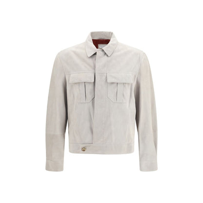 Brunello Cucinelli Beige Leather Jacket