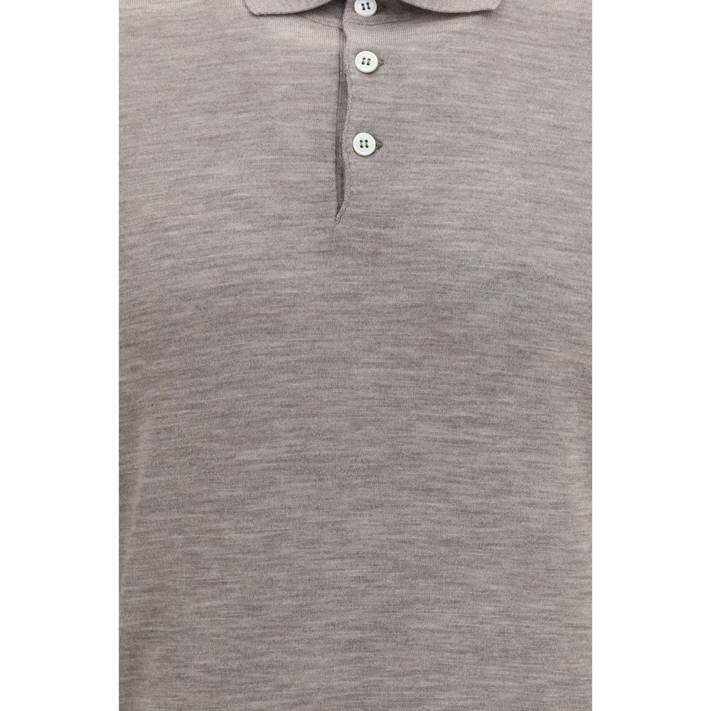 Brunello Cucinelli Gray Cashmere Polo Shirt