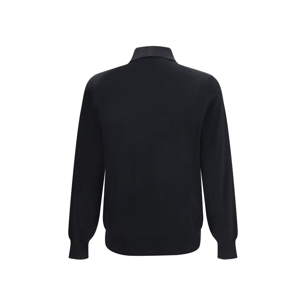 Brunello Cucinelli Black Cotton Long Sleeve T-Shirt