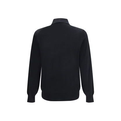 Brunello Cucinelli Black Cotton Long Sleeve T-Shirt