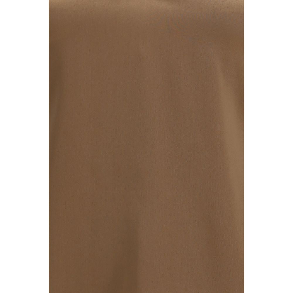 Brunello Cucinelli Brown Silk Sleeveless T-Shirt