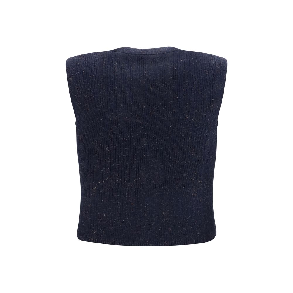 Brunello Cucinelli Blue Cashmere Sleeveless Sweater - XS