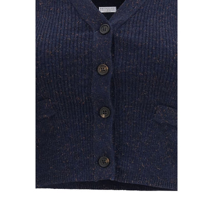 Brunello Cucinelli Blue Cashmere Sleeveless Sweater - XS
