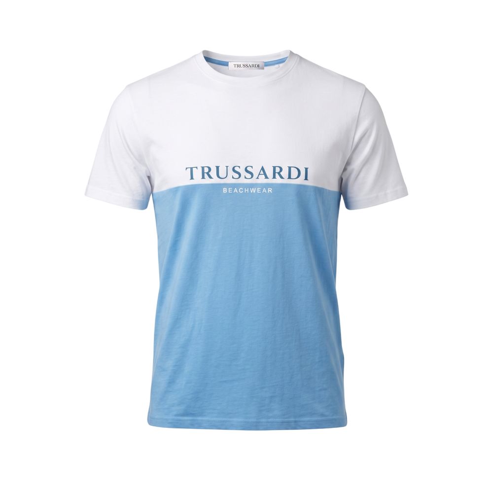 Trussardi Beachwear Light Blue Polyester T-Shirt