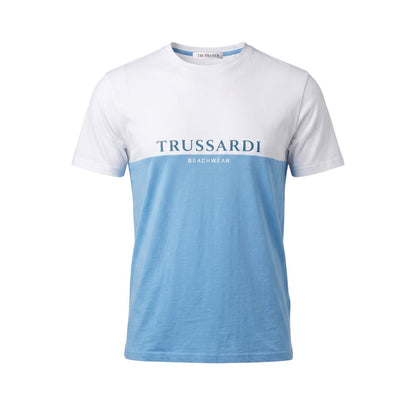 Trussardi Beachwear Light Blue Polyester T-Shirt