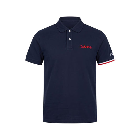 Iceberg Blue Cotton Men's Polo Shirt