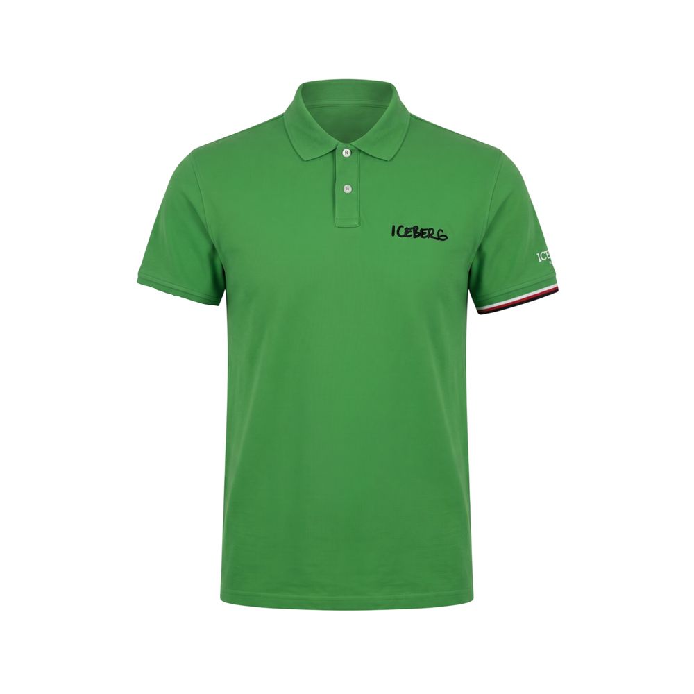 Iceberg Green Cotton Men's Polo Shirt