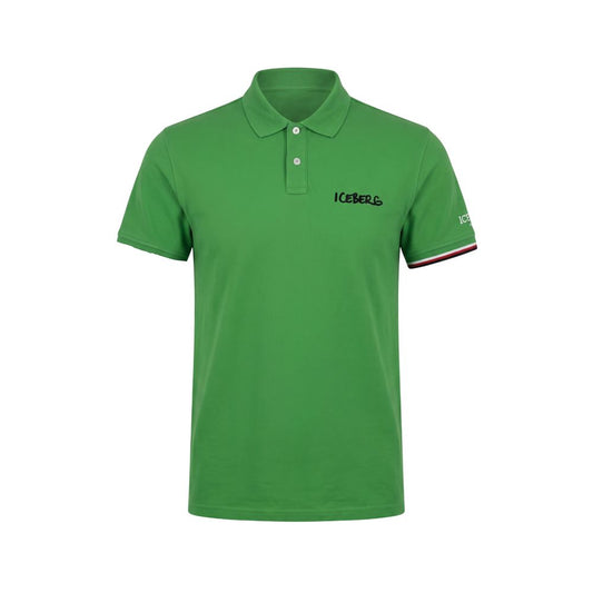 Iceberg Green Cotton Men's Polo Shirt